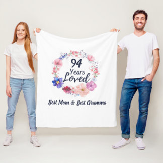 Couverture Polaire Âge customisé Années personnalisées Aimées 94 Ans
