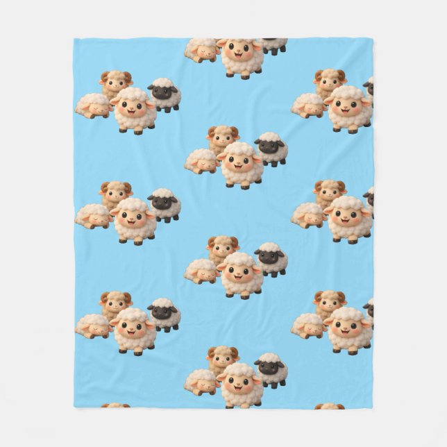 Couverture Polaire Agneaux adorables  (Devant)