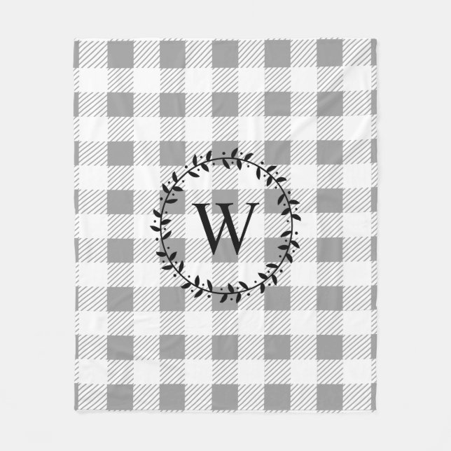 Couverture Polaire Agritourisme blanc rustique Plaid & Black Wreath (Devant)