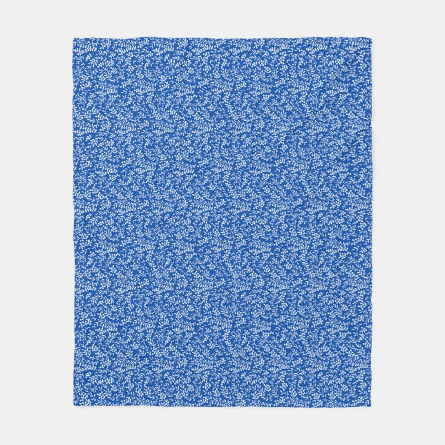 Couverture Polaire Agritourisme simple motif floral bleu (Devant)