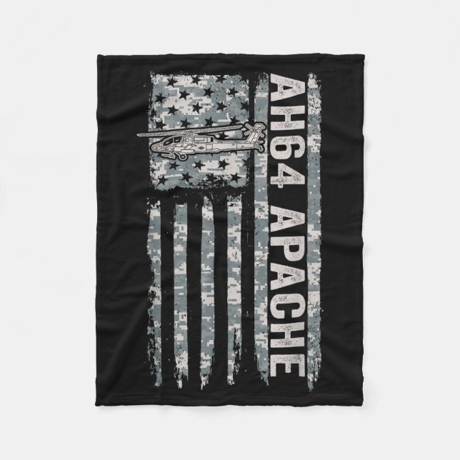 Couverture Polaire Ah-64 apache drapeau américain hélicoptère camo ap (Devant)
