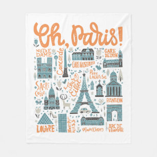 Couverture Polaire Ah, Paris ! typographie de ville de