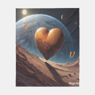 Couverture Polaire AI Hors de ce monde Je t'aime Blanket