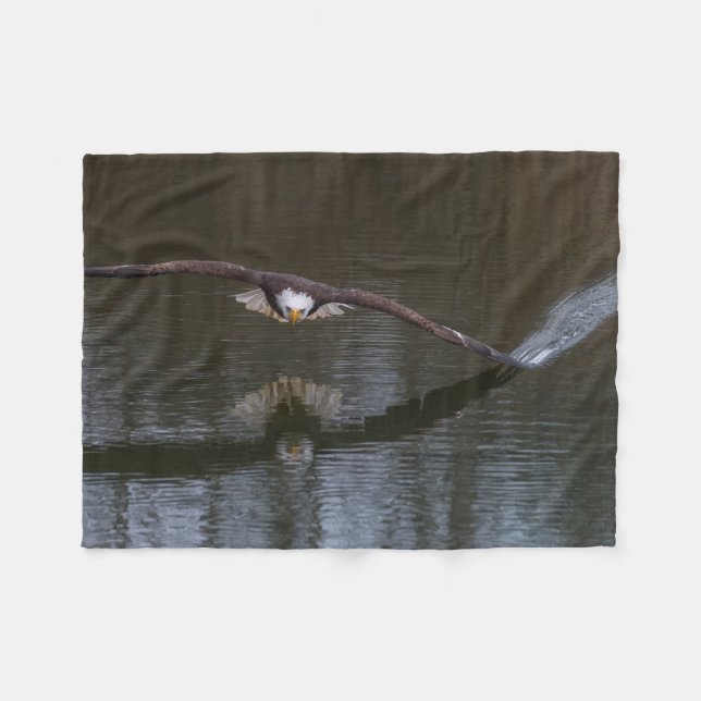Couverture Polaire Aigle à tête blanche en vol (Devant (Horizontal))