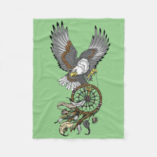 Couverture Polaire Aigle avec indigène américain dreamcatcher Fl