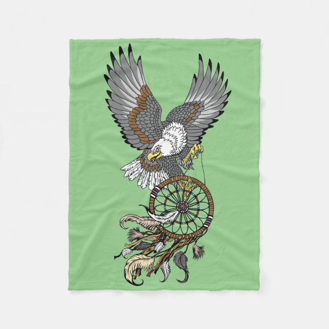 Couverture Polaire Aigle avec indigène américain dreamcatcher Fl (Devant)