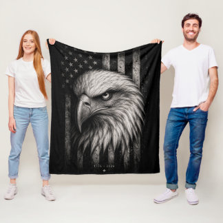 Couverture Polaire Aigle chauve patriotique de 1776 Drapeau américain