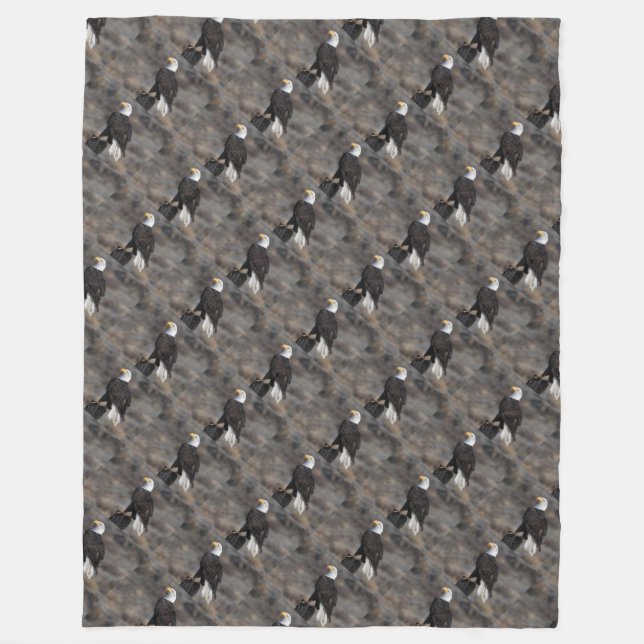 Couverture Polaire aigle chauve troupes d'honneur USA art patriotique (Devant)