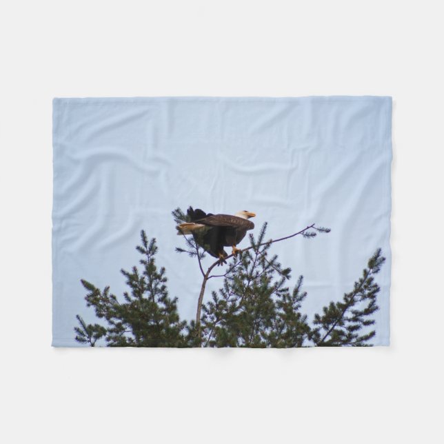 Couverture Polaire Aigle de Bald (Devant (Horizontal))