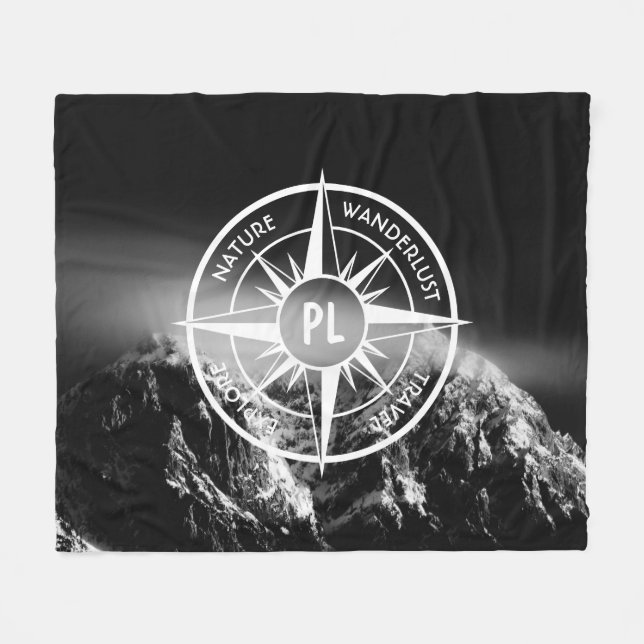 Couverture Polaire Aigle de compas monographie montagnes dramatiques (Devant (Horizontal))
