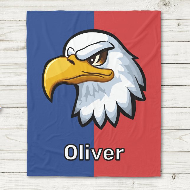 Couverture Polaire Aigle de dessin animé patriotique gras (Créateur téléchargé)