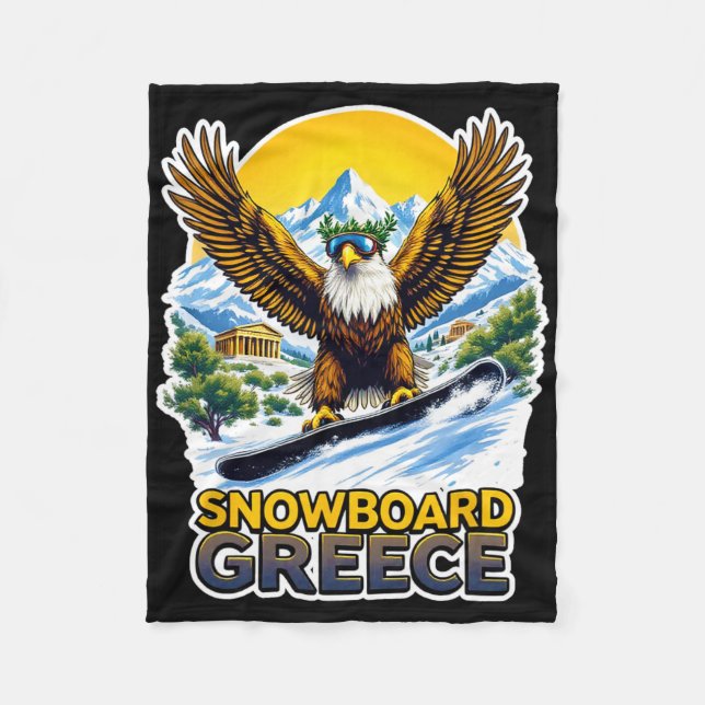Couverture Polaire Aigle De Snowboard En Grèce Pittoresque (Devant)