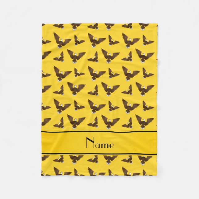 Couverture Polaire Aigle jaune de nom personnalisé (Devant)