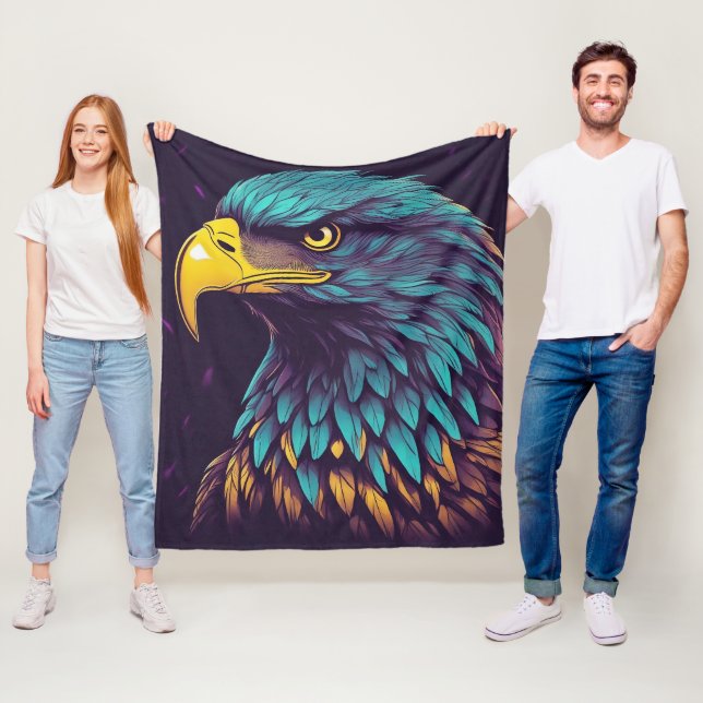 Couverture Polaire Aigle Majestic aux couleurs vives (En situation)