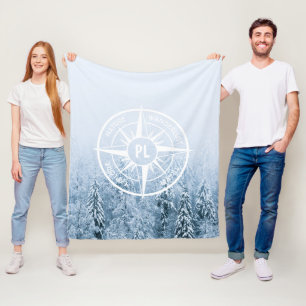 Couverture Polaire Aiguille de compas monogramme forêt d'épinette d'h