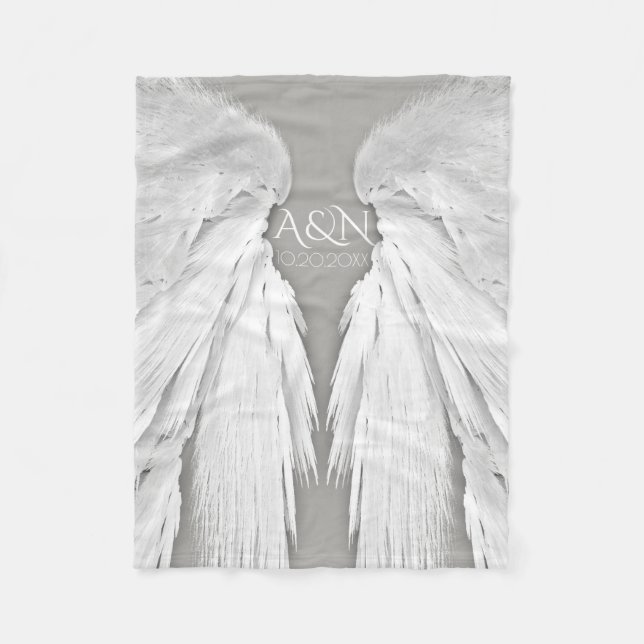Couverture Polaire AILES ANGEL Monogramme Elegant Grey (Devant)
