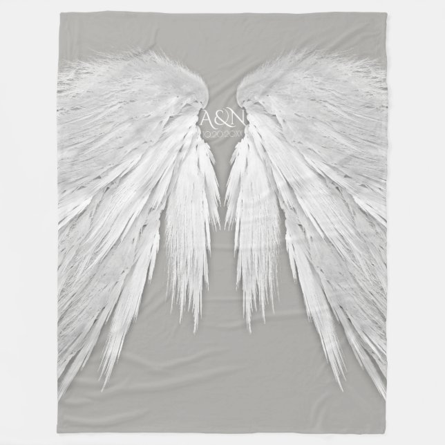 Couverture Polaire AILES ANGEL Monogramme Elegant Grey (Devant)