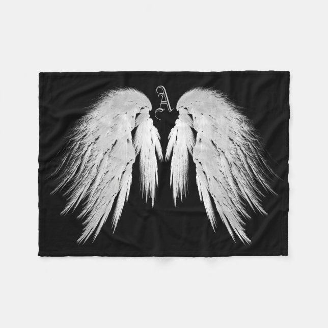 Couverture Polaire AILES ANGEL Monogramme Noir (Devant (Horizontal))