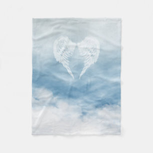 Couverture Polaire Ailes d'ange en ciel bleu nuageux