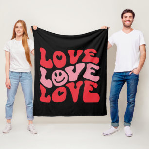 Couverture Polaire Aime la Saint-Valentin Groovy Vacances drôles