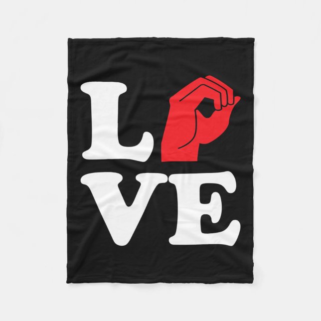 Couverture Polaire Aimer Symbole Asl (Devant)