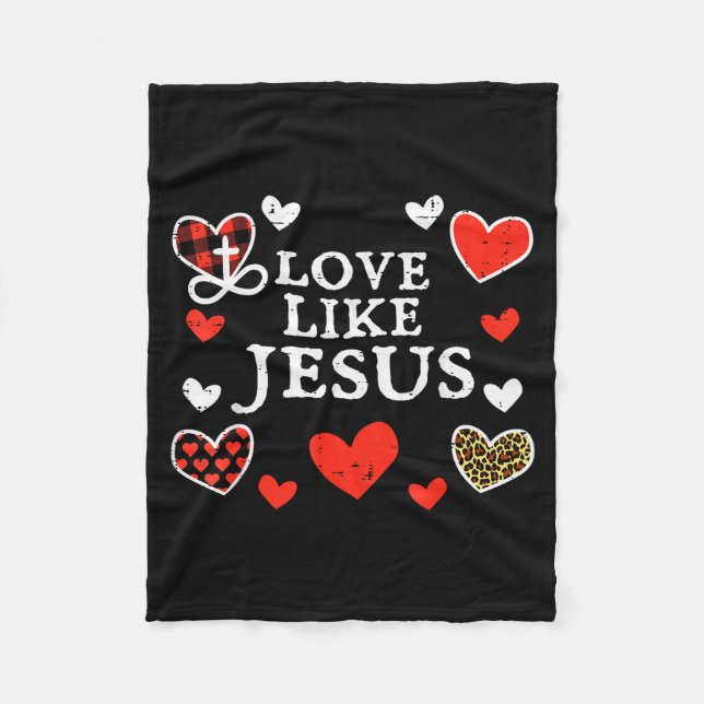 Couverture Polaire Aimez comme Jésus Dieu Saint-Valentin Chrétiens Ho (Devant)