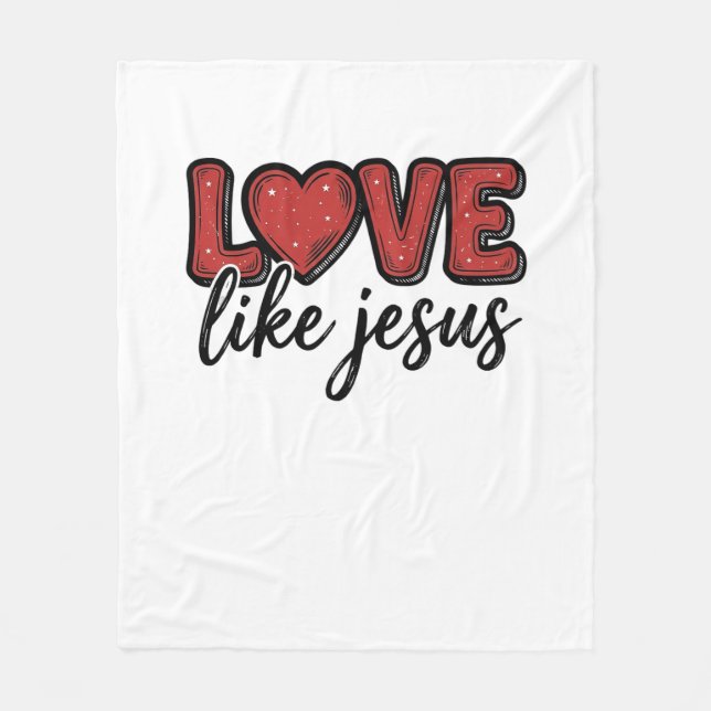 Couverture Polaire Aimez comme Jésus Modèle de maillot chrétien vinta (Devant)
