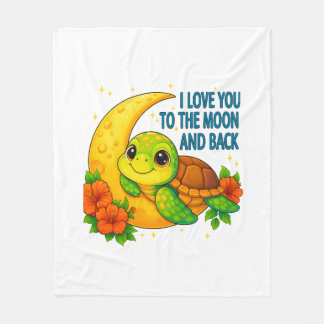 Couverture Polaire Aimez-vous à la lune et le dos de la tortue bébé