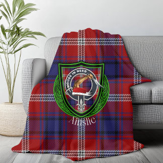 Couverture Polaire Ainslie Scottish Clan Tartan & Crest