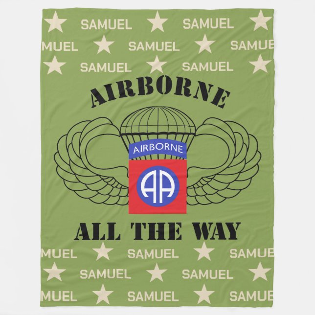 Couverture Polaire Airborne Tout Le Chemin Nom Personnalisé Fleece (Devant)