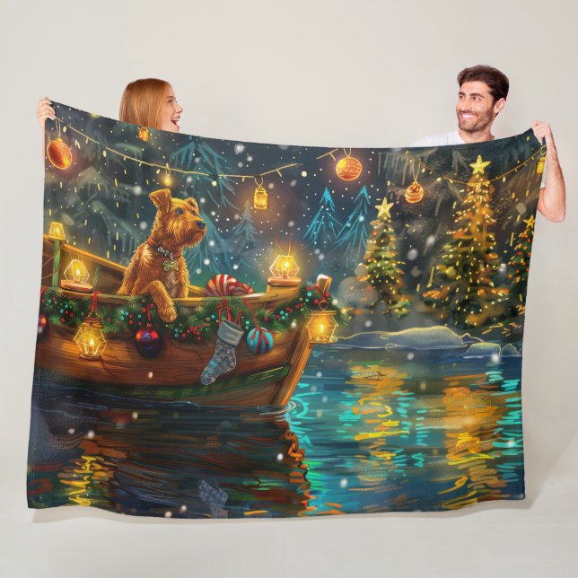 Couverture Polaire Airedale Noël Festival Voyage (En situation)