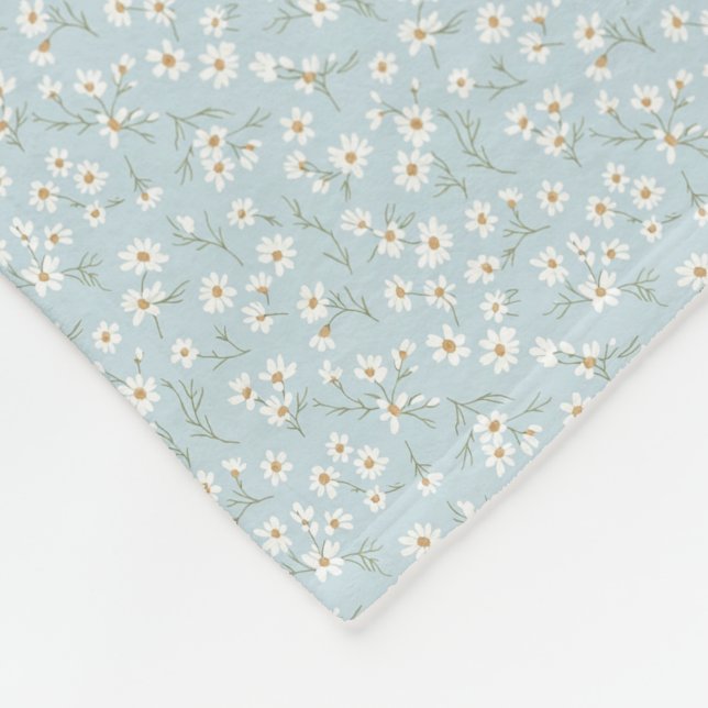 Couverture Polaire Airy Chamomile & Sky Blue Wildflower Meadow (Coin)