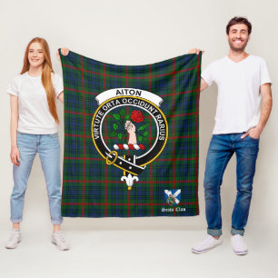 Couverture Polaire Aiton Clan Badge Tartan Plaid