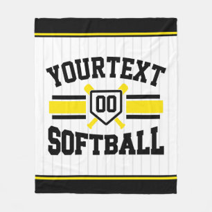 Couverture Polaire AJOUT PERSONNALISÉ NOM Softball Player Varsity Tea