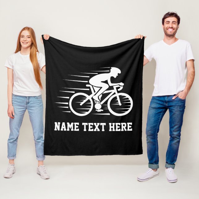 Couverture Polaire Ajouter le nom / texte Bicycle Speed Rider Racer b (En situation)