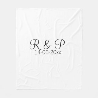 Couverture Polaire Ajouter monogramme du nom du couple ajouter date a