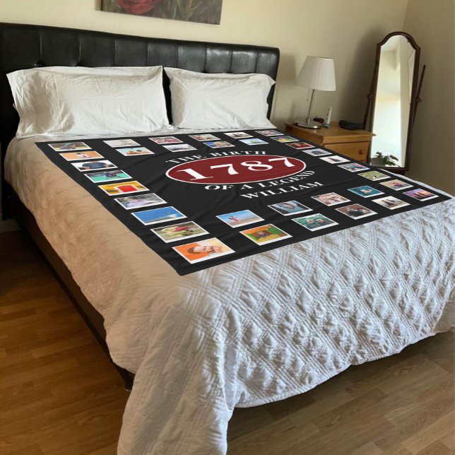 Couverture Polaire Ajouter Nom Année Et Photos Anniversaire (Créateur téléchargé)