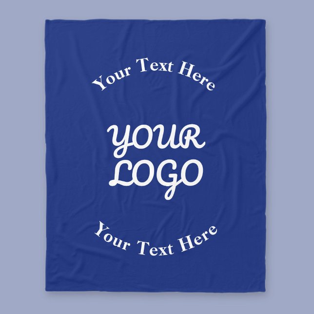 Couverture Polaire Ajouter un logo bleu foncé marine et blanc avec bo (Créateur téléchargé)