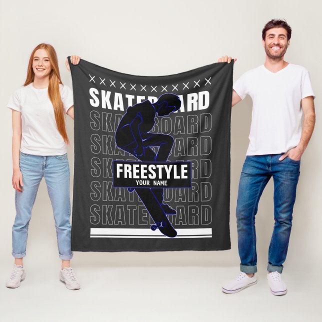 Couverture Polaire Ajouter un nom Changer le texte Freestyle Skateboa (En situation)