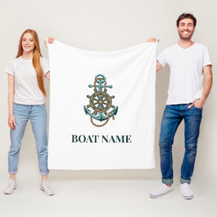 Couverture Polaire Ajouter un nom de bateau corde Ancre nautique