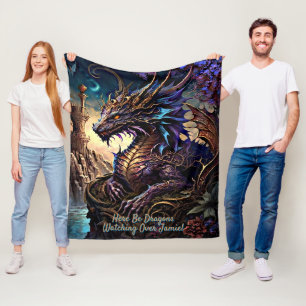 Couverture Polaire Ajouter un nom Golden Dragon avec tour