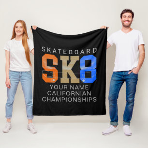 Couverture Polaire Ajouter un nom Modifier le texte SK8 Skateboard Ch