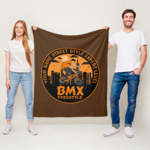 Couverture Polaire Ajouter un nom Texte BMX Freestyle Street Style Ex