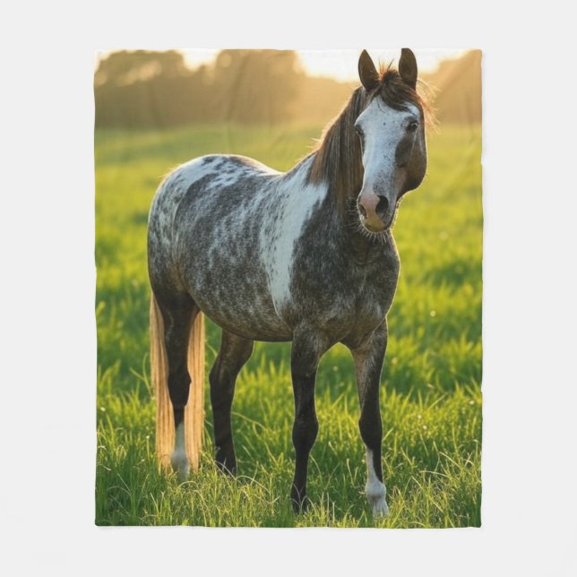 Couverture Polaire Ajouter une photo de cheval Personnaliser (Devant)