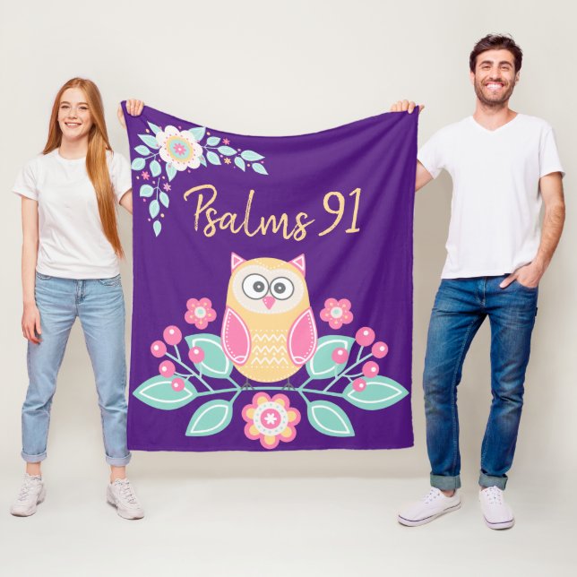 Couverture Polaire Ajouter Votre Écriture - Blanche Foi Fleece, 50"x6 (En situation)