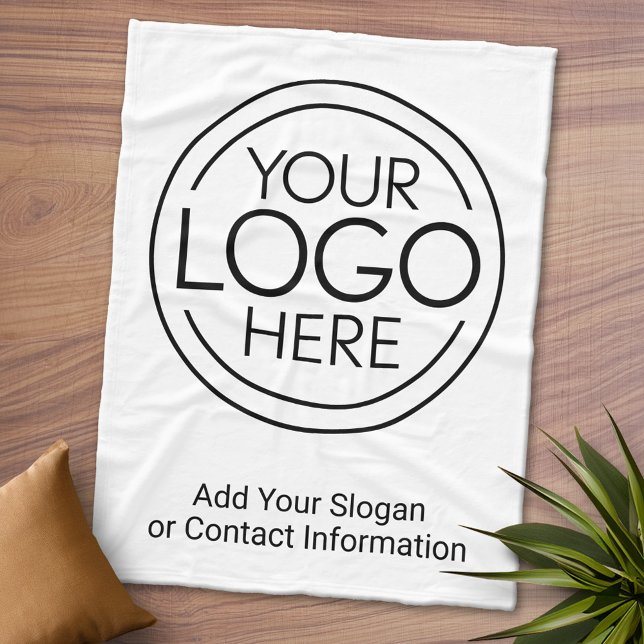 Couverture Polaire Ajouter Votre Logo Entreprise Moderne Minimaliste (Personalized Fleece Blanket - Add a Logo)