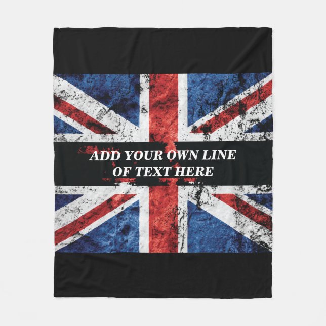Couverture Polaire Ajouter votre texte sur le drapeau anglais Jeu d'o (Devant)