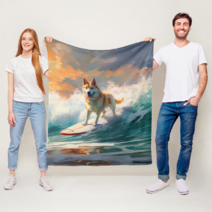 Couverture Polaire Akita Beach Surf Peinture