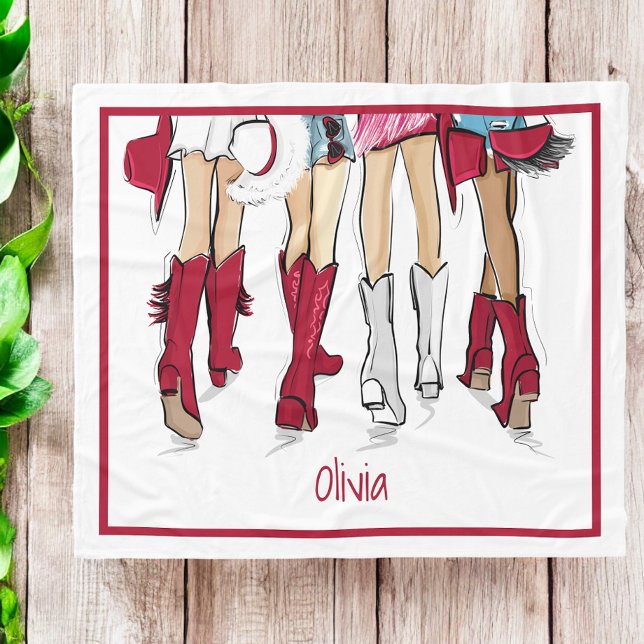 Couverture Polaire Alabama Dames Mode Cowboy Boots Criminelle Nom (Créateur téléchargé)