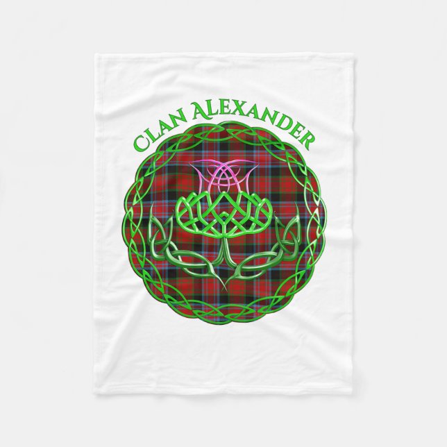 Couverture Polaire Alexander Scottish Tartan Celtic Thistle (Devant)